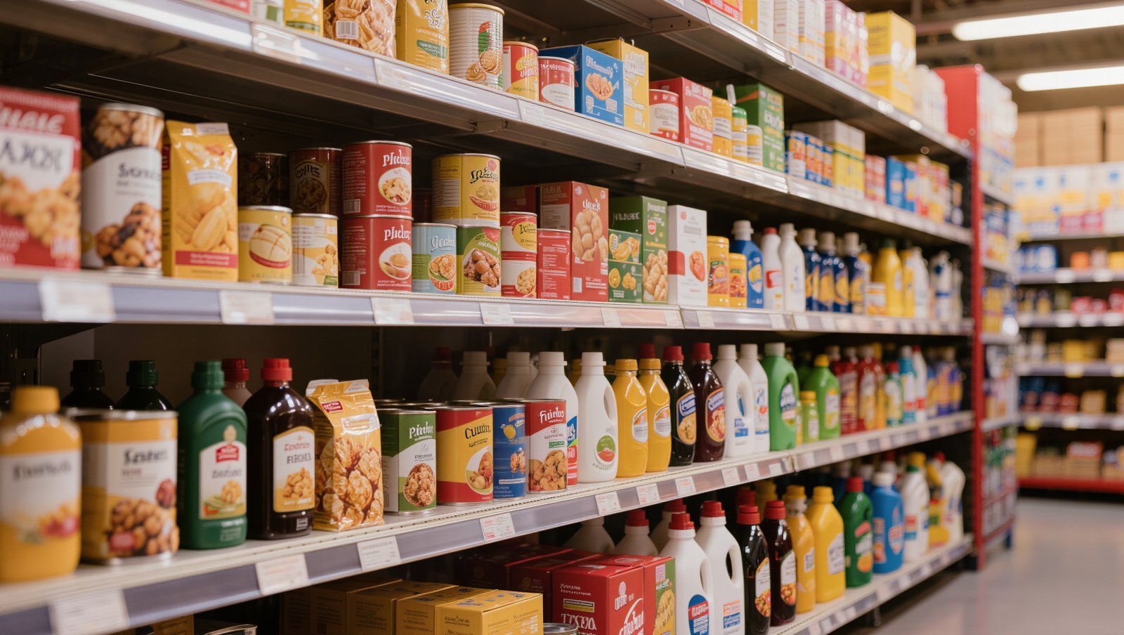 Consumer goods stocked for wholesale distribution